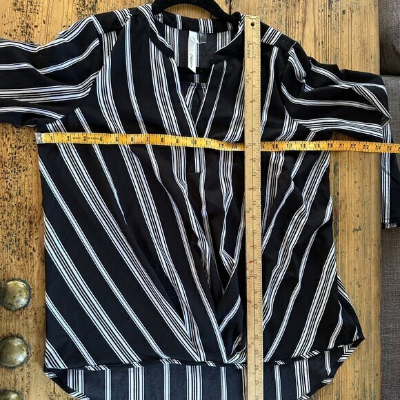 NY Collection Black Long Sleeve Blouse, long sleeve blouse,‎ black blouse, - Picture 6 of 8